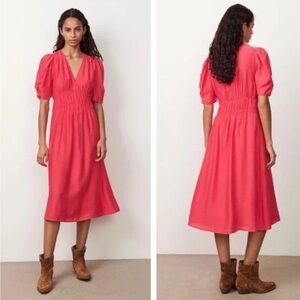 ba&sh Linda Pink Midi Dress Size 1/US 4